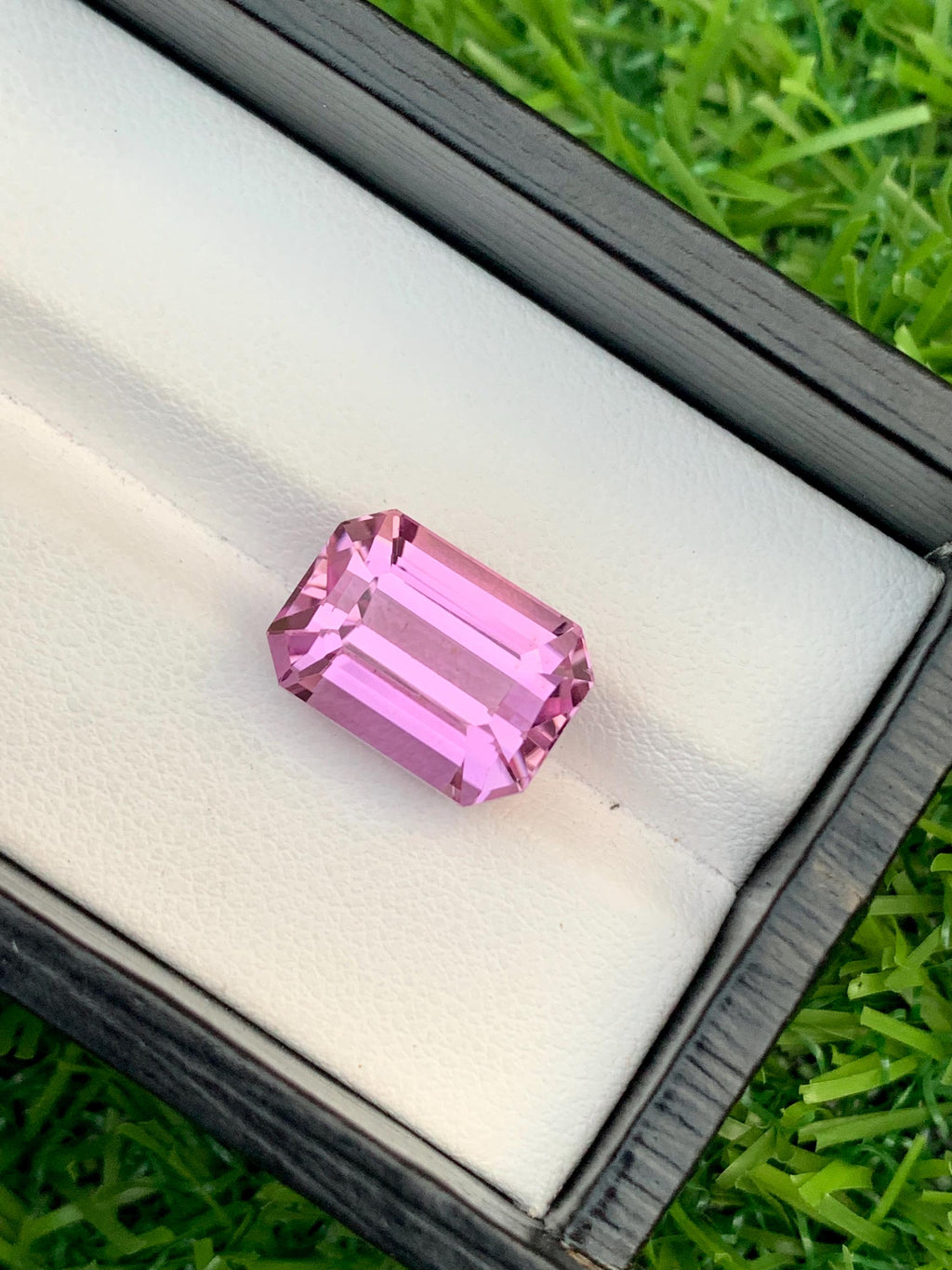 Vivid Pink Kunzite Gemstone: 11.10 Carat Emerald Cut Spodumene, Afghanistan