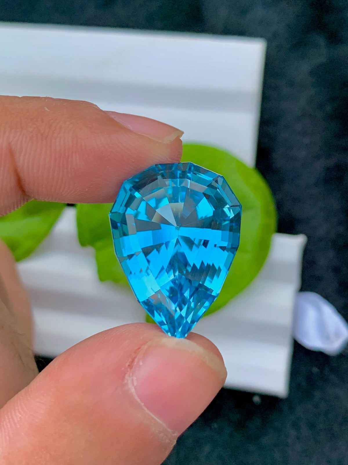 Pear Cut Swiss Blue Topaz Loose Gemstone, 36.45 CT