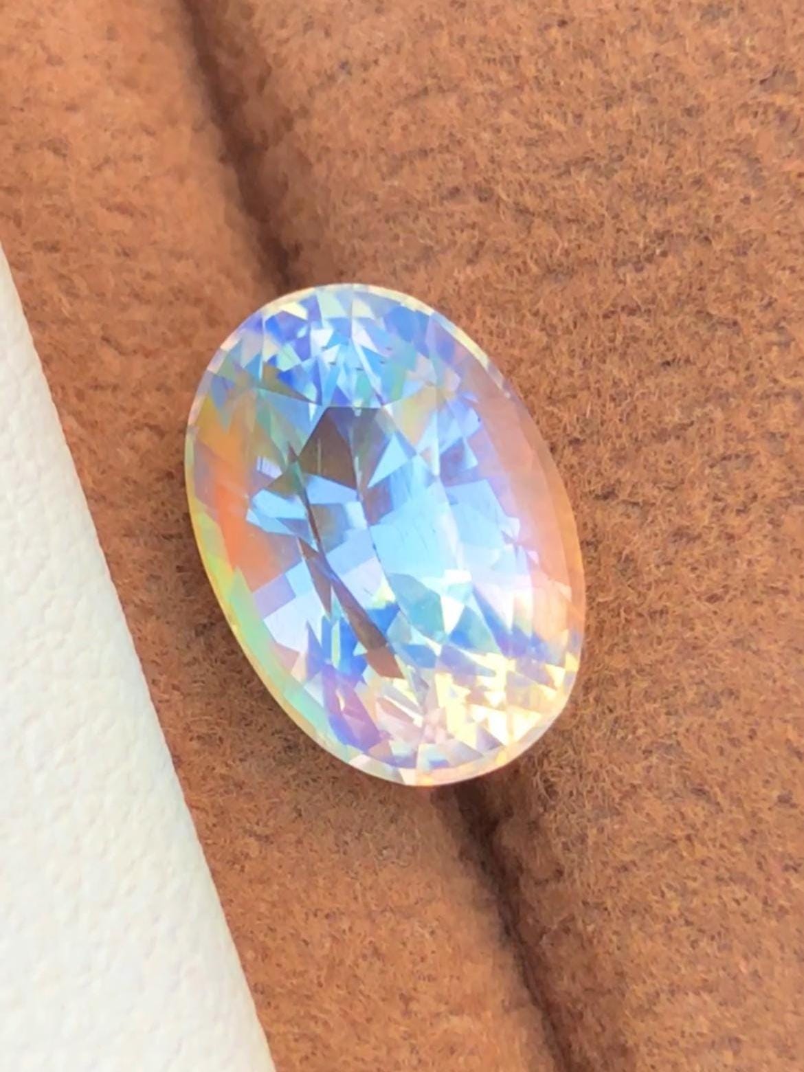 Rainbow Moonstone 3.72ct Oval Faceted Cut – Madagascar