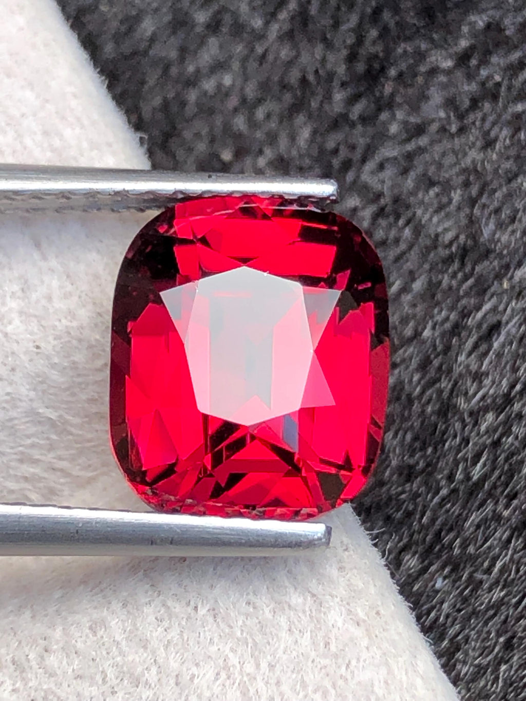 Rhodolite Garnet 4.44ct Cushion Cut Vibrant Reddish Gemstone from Tanzania
