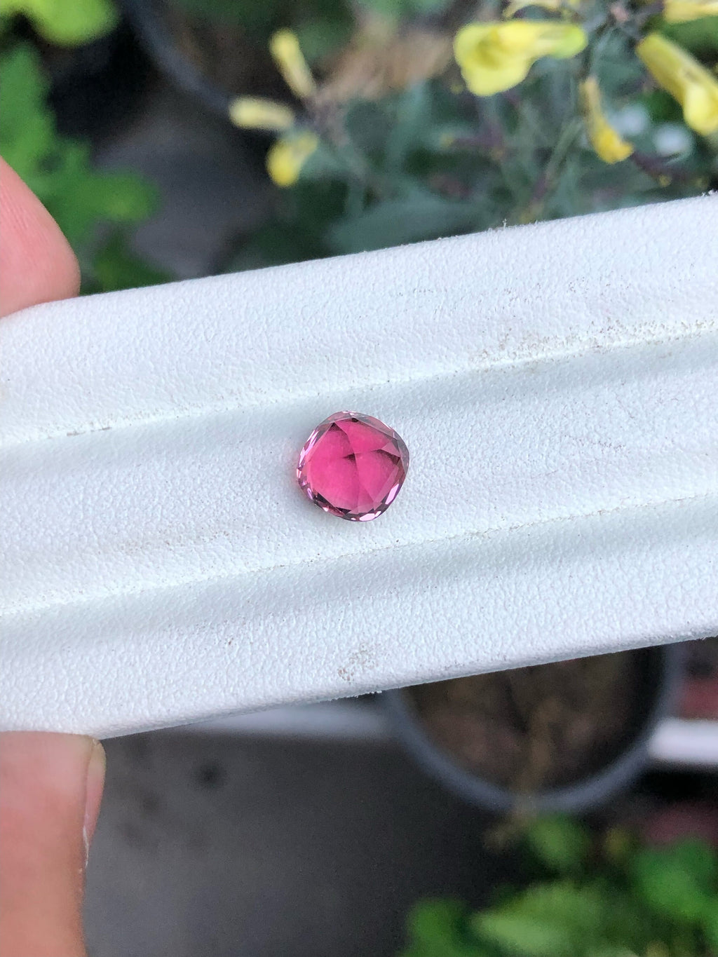 Deep Pink Tourmaline Gemstone: 2.30 Carat Cushion Cut, October Birthstone