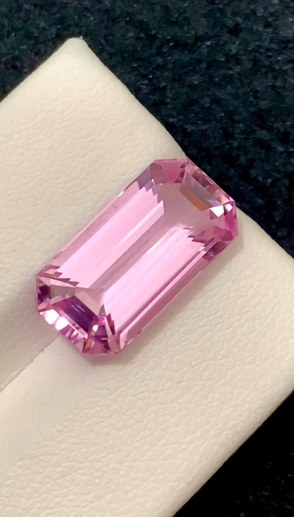 Pink Kunzite 9.30 Carat Elongated Emerald Cut Gemstone from Nuristan Afghanistan
