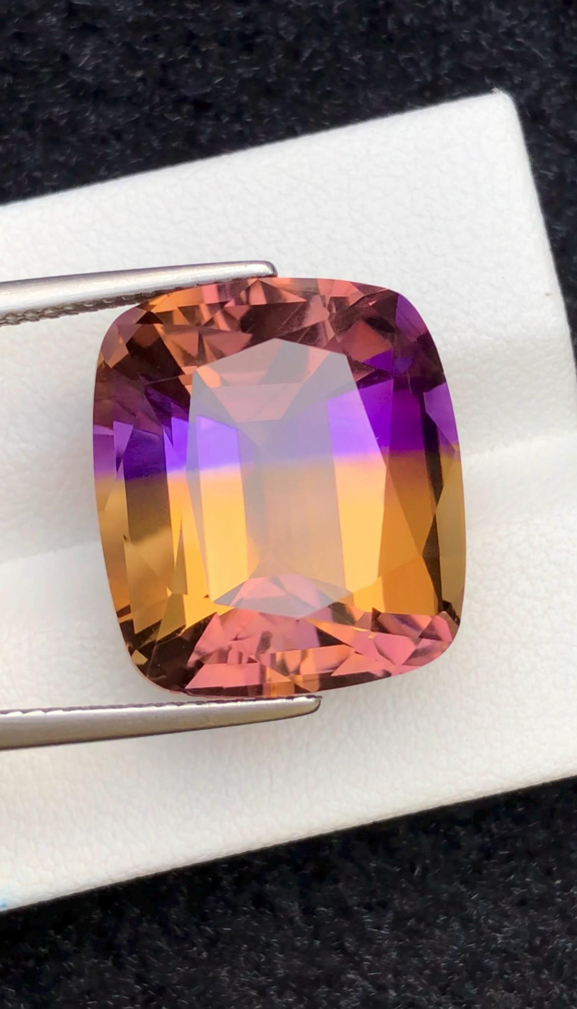 Bi-Color Ametrine 21.15ct Cushion Cut – Gemstone from Brazil