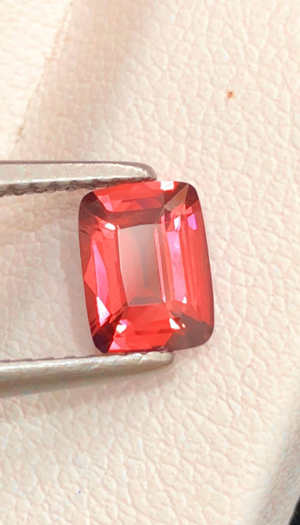 Vivid Padparadscha Sapphire 1.09 ct Cushion Cut , Certified Vivid Orange-Pink