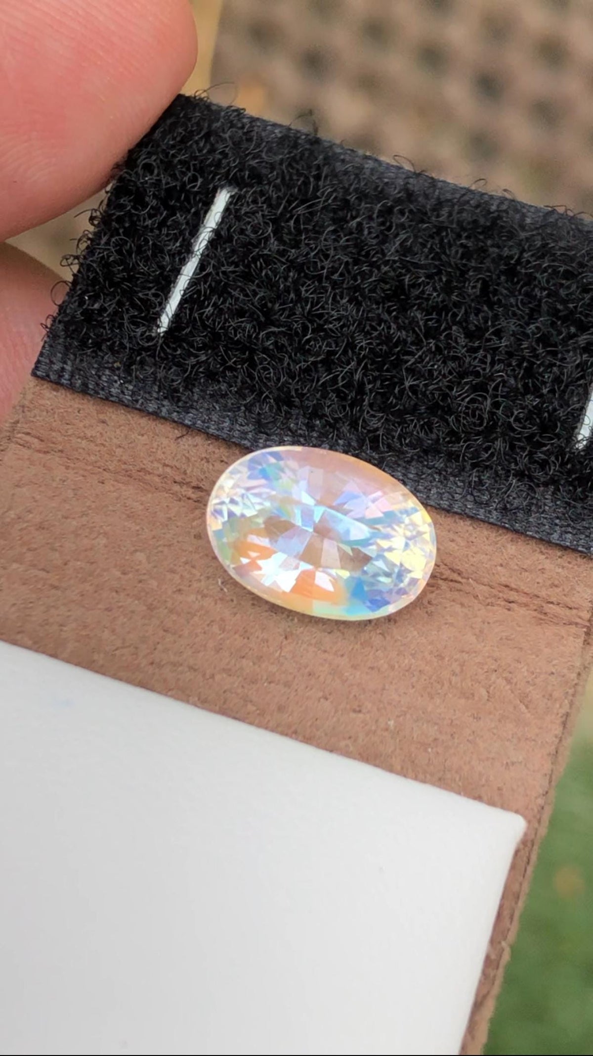 Rainbow Moonstone Gemstone: Faceted Oval, Madagascar Origin, 3.45 ct