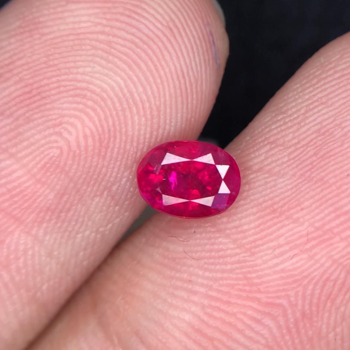 Ruby 0.90 Carat Oval Cut Loose Gemstone from Jagdalak, Afghanistan