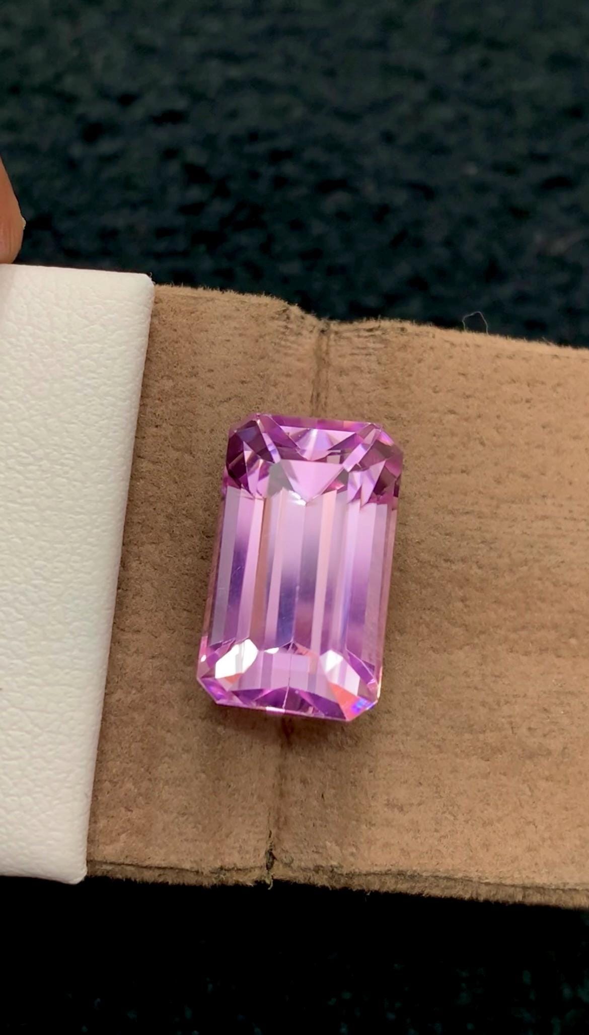 Pink Kunzite 13.80 Carat Emerald Cut Loose Gemstone from Afghanistan