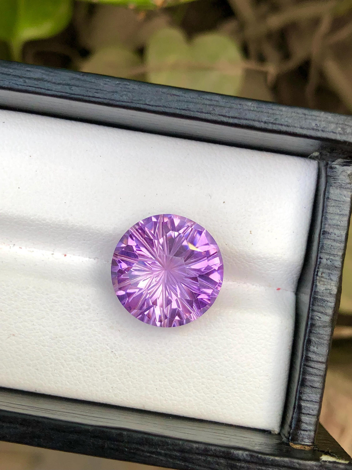 Laser Cut Round Amethyst Gemstone: Loupe Clean, 10.70 CT