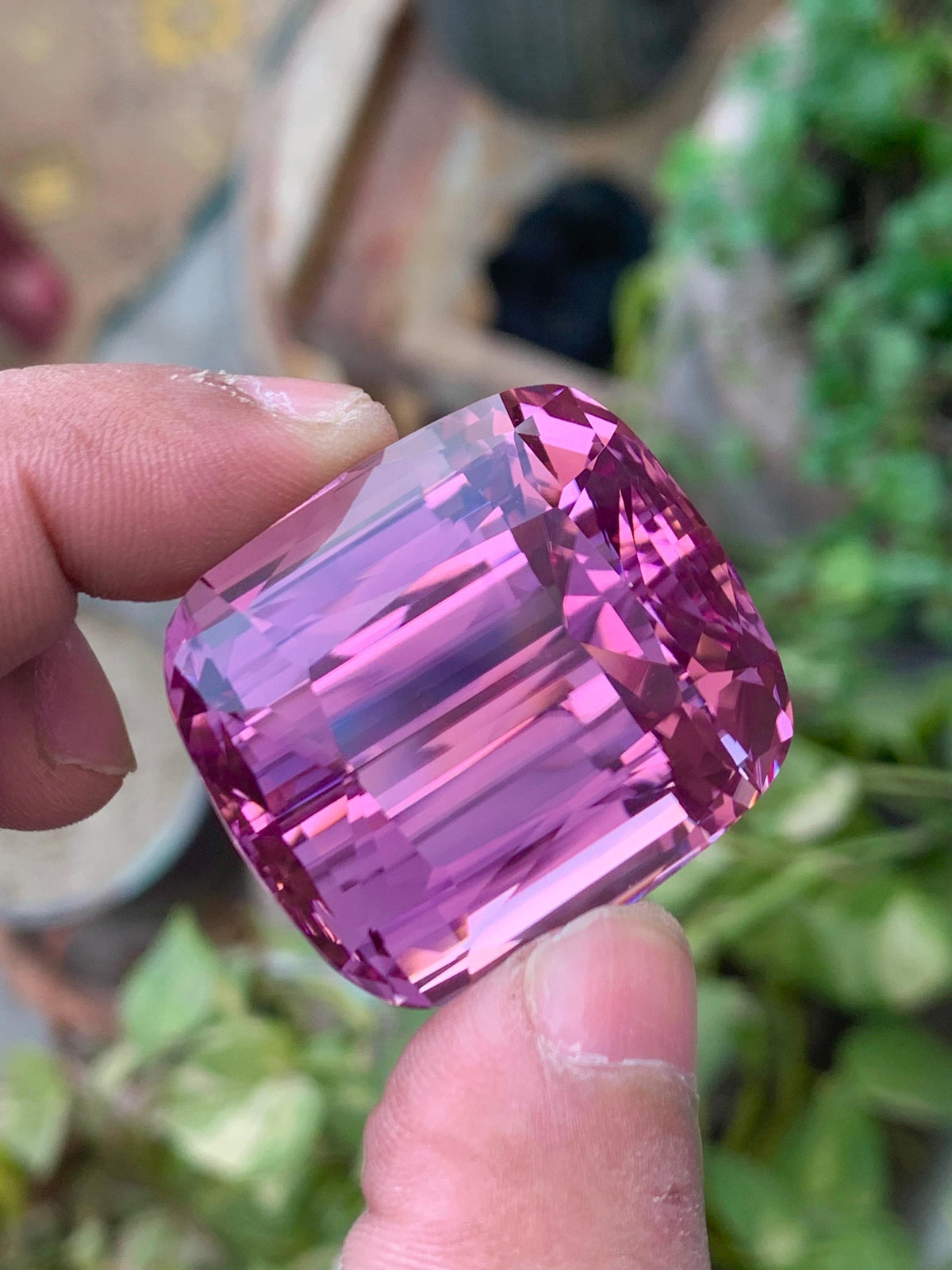 Pink Kunzite Gemstone: 223.30 CT Faceted Cushion Cut