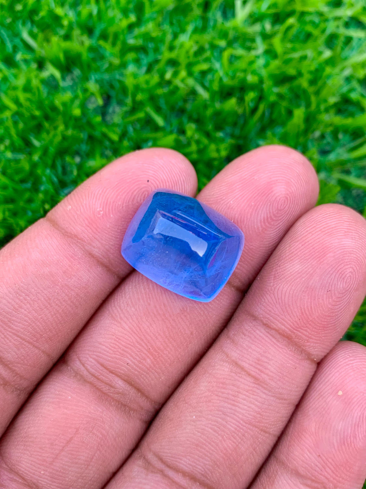 Santa Maria Aquamarine Cabochon: Deep Blue Gemstone, March Birthstone (22.65 CT)