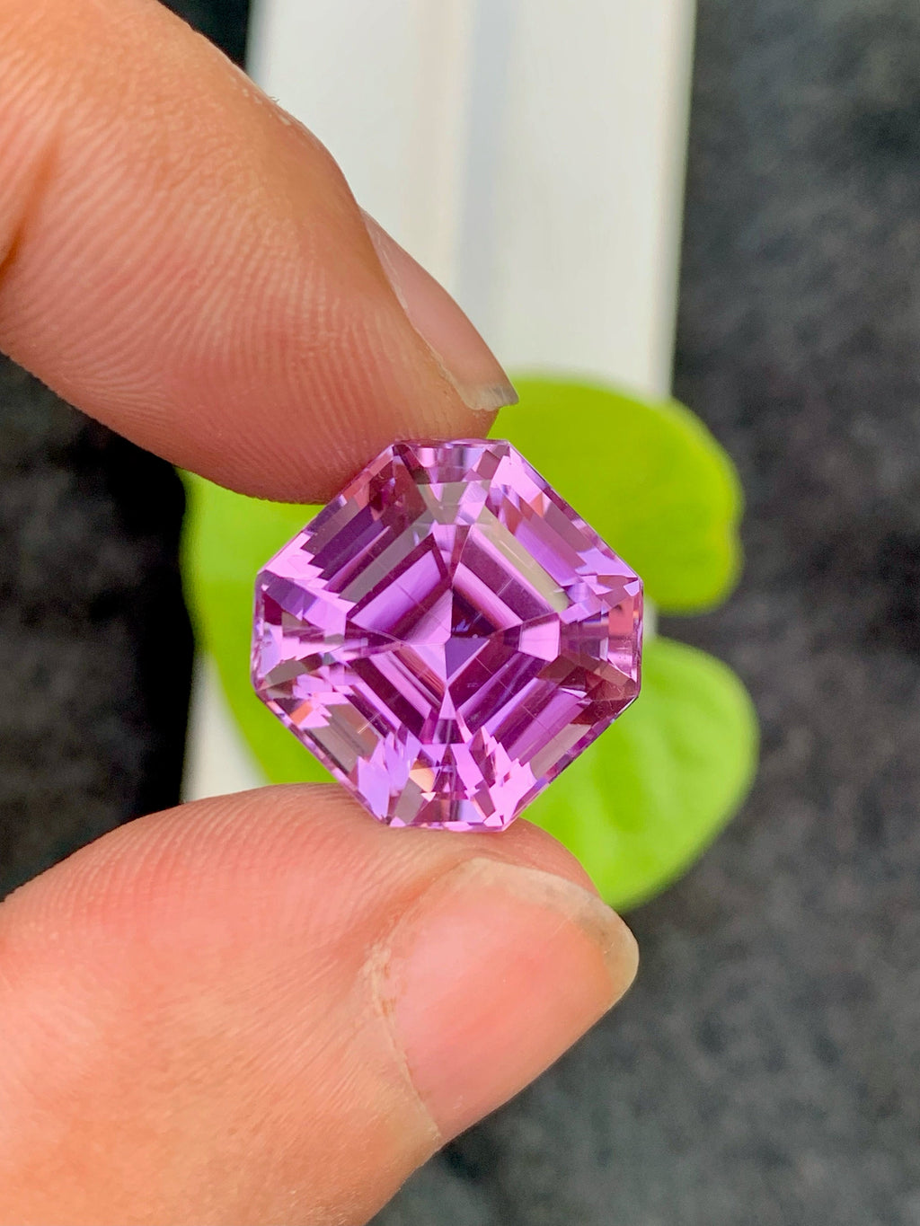 Deep Pink Kunzite Gemstone: 16.70 CT Flawless Ascher Cut