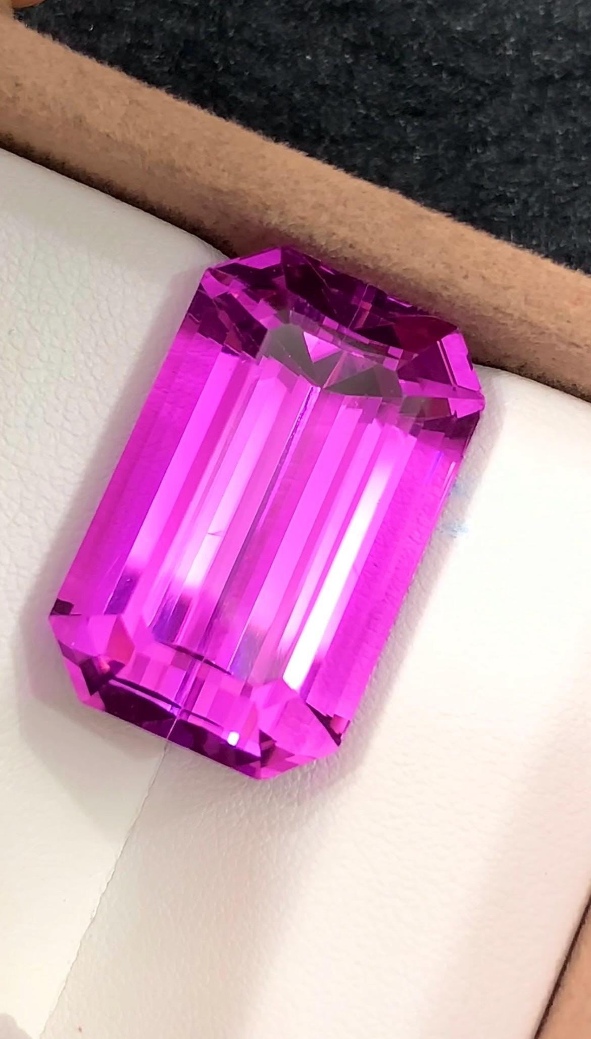Pink Kunzite 59.25 Carat Emerald Cut Loose Gemstone from Afghanistan