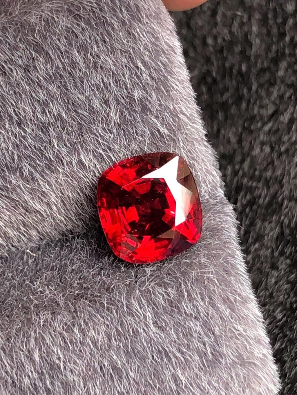 Vivid Red Spinel 1.81 carat Cushion Cut – Burma Gemstone