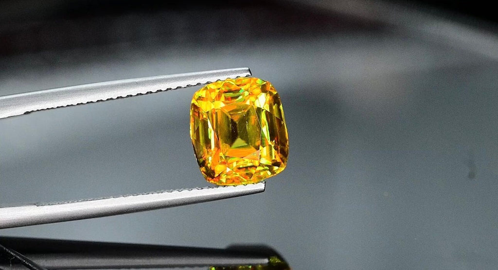 Cushion Cut Sphene Gemstone: 4.90 Carat Natural Titanite