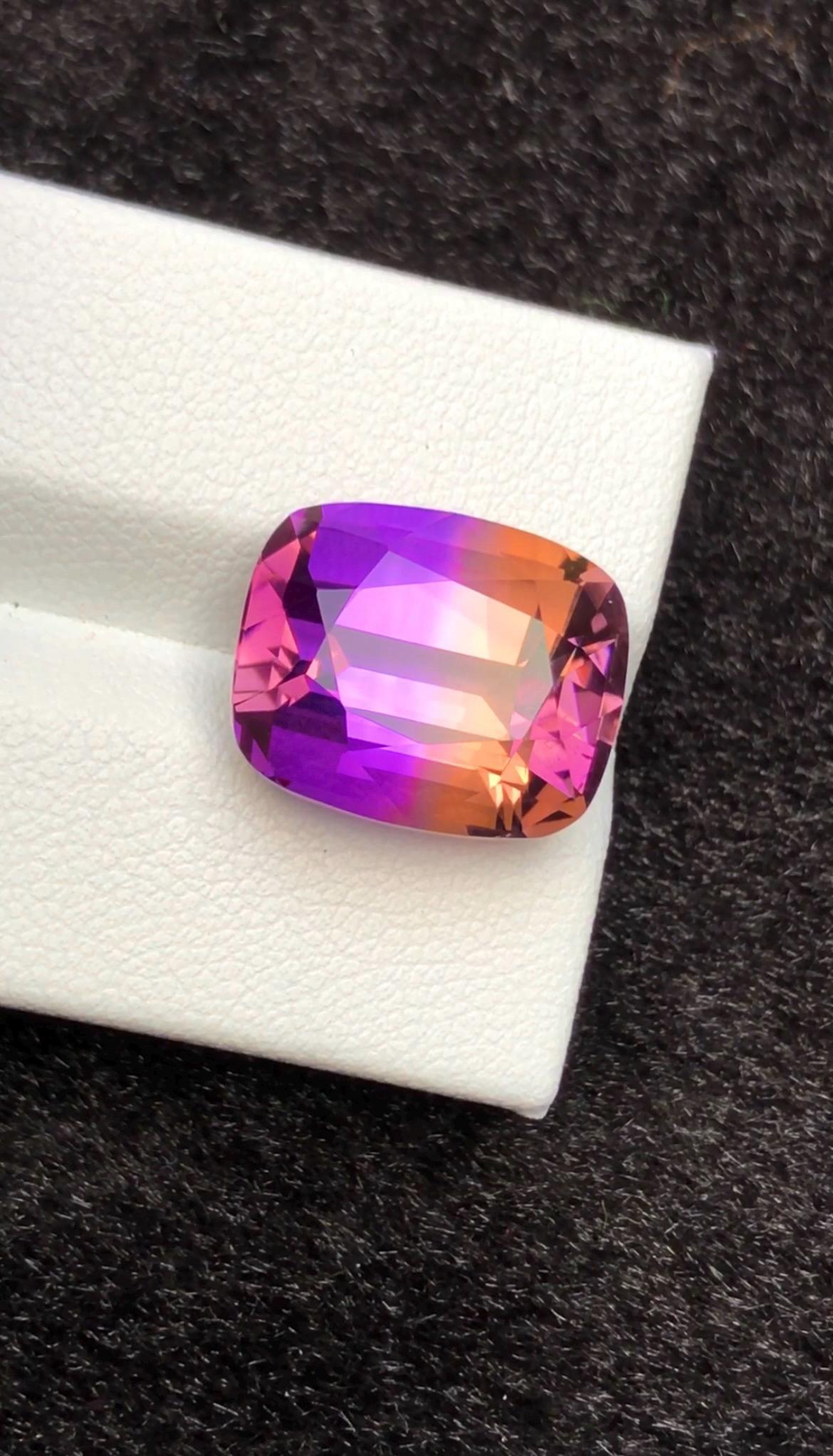 Bi-Color Ametrine 11.75 ct Cushion Cut – Gemstone from Brazil