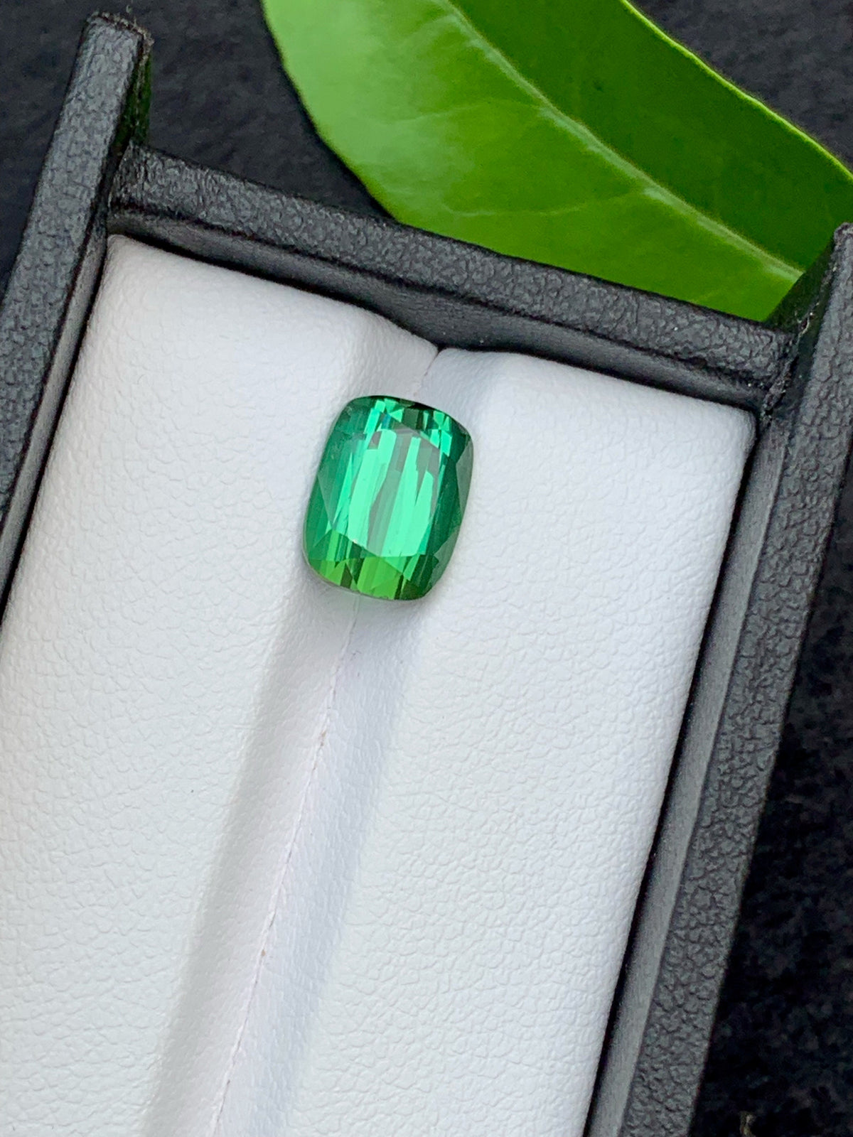 Natural Blue Green Tourmaline Gemstone: Cushion Cut, 3.85 Carat