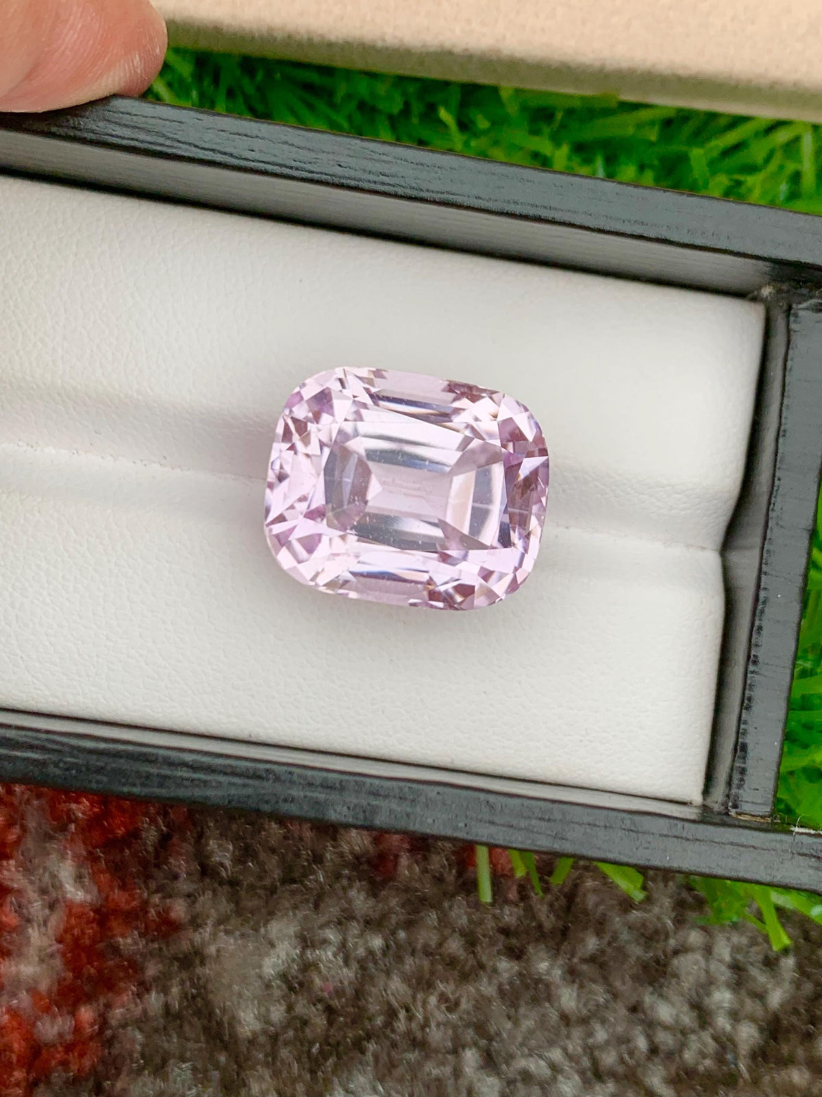 Neon Pink Kunzite Gemstone: 31.20 Carat Cushion Cut