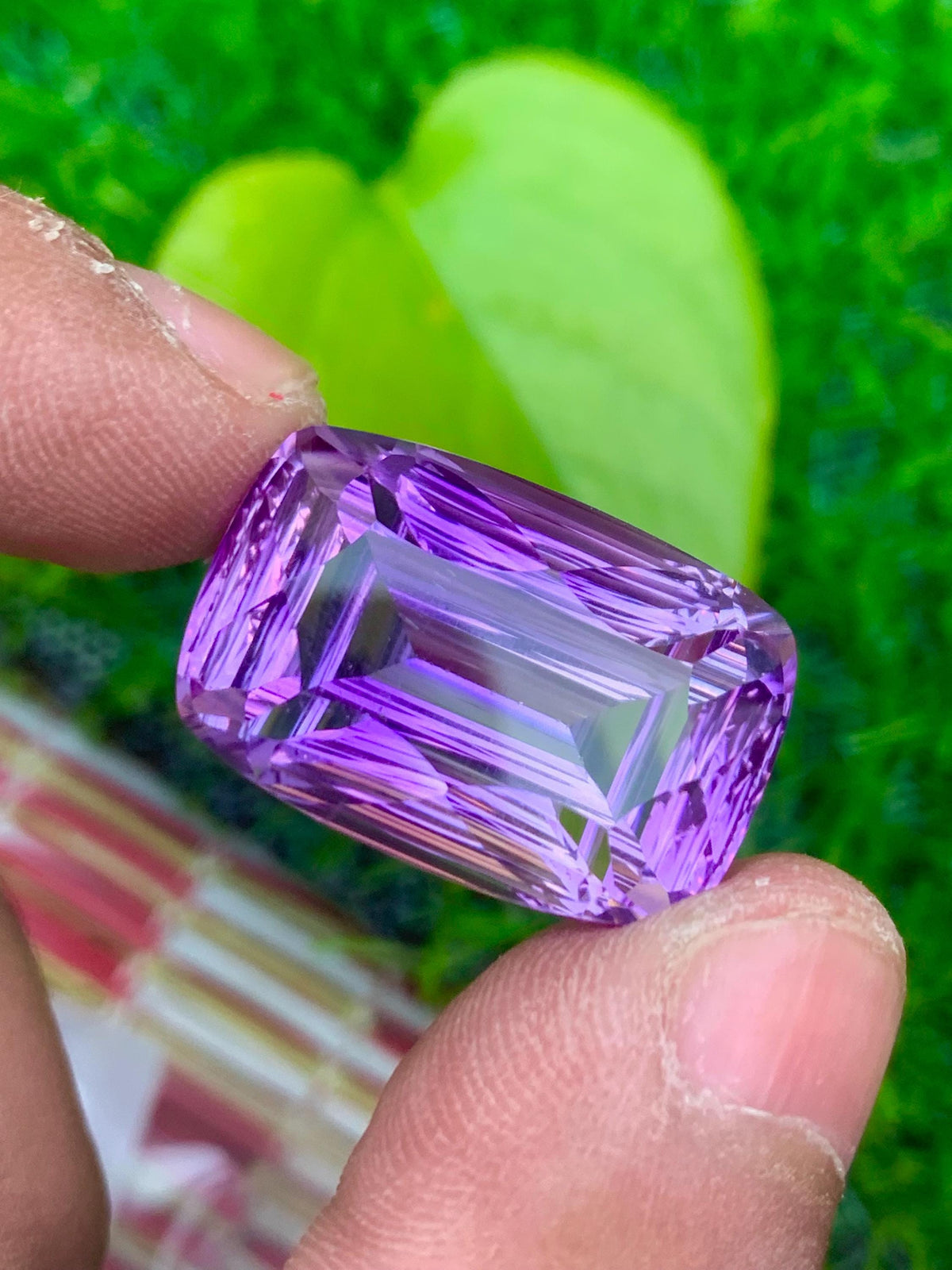 Fancy Cut Amethyst Gemstone: Natural Purple Ring Stone, 31.50 CT