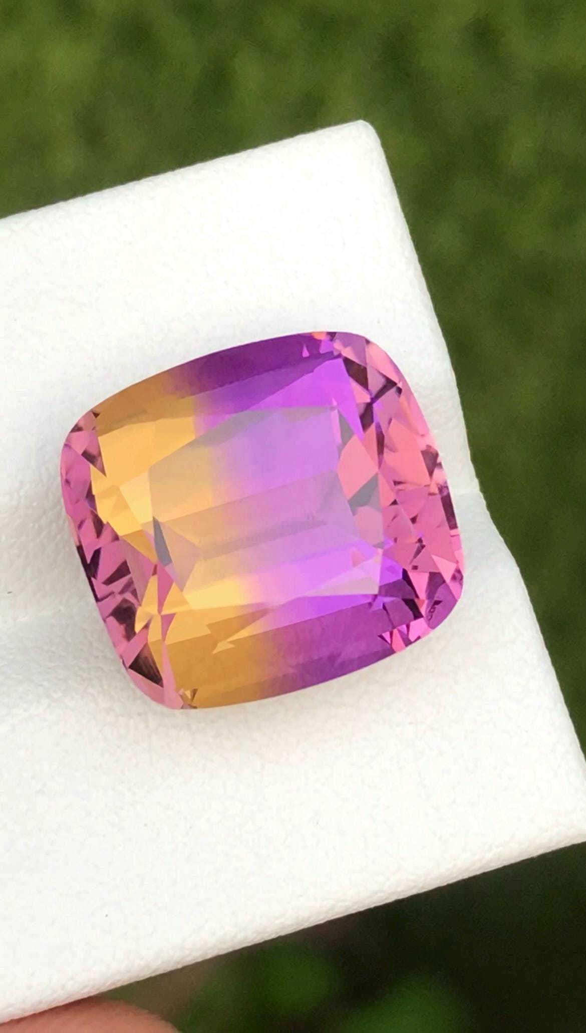 Bi-Color Ametrine 14.25 Ct Cushion Cut – Gemstone from Brazil