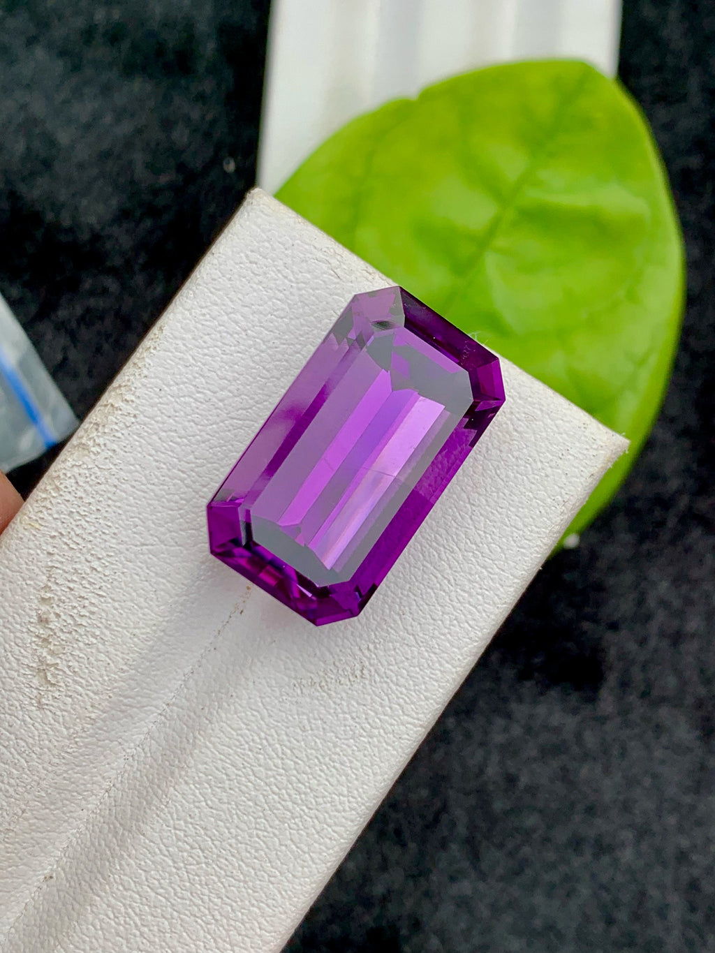 Emerald Cut Amethyst Gemstone: Deep Purple Loose Stone, 22.35 CT