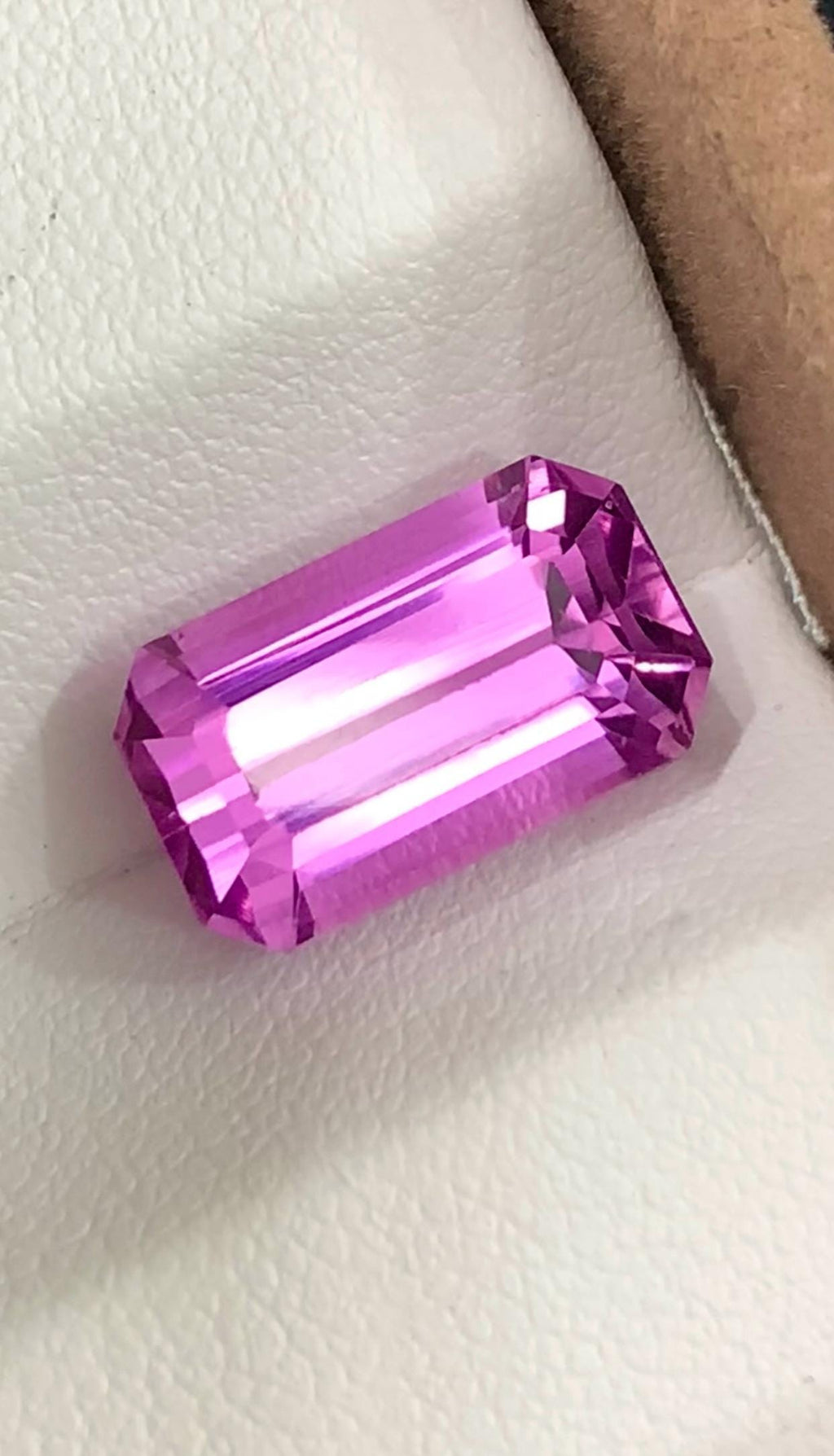 Pink Kunzite 9.60 Carat Emerald Cut Loose Gemstone from Afghanistan