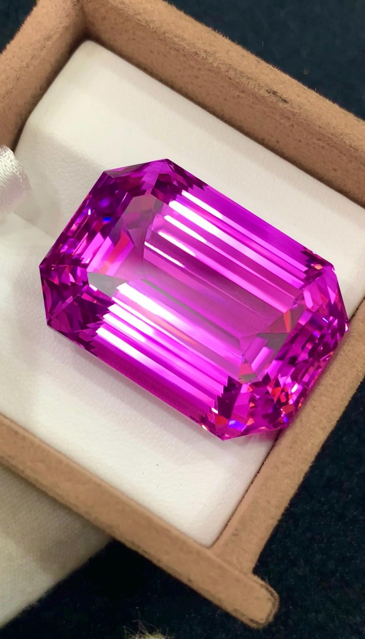 Vivid Pink Kunzite Gemstone 156.50 Carat Emerald Cut, Afghanistan