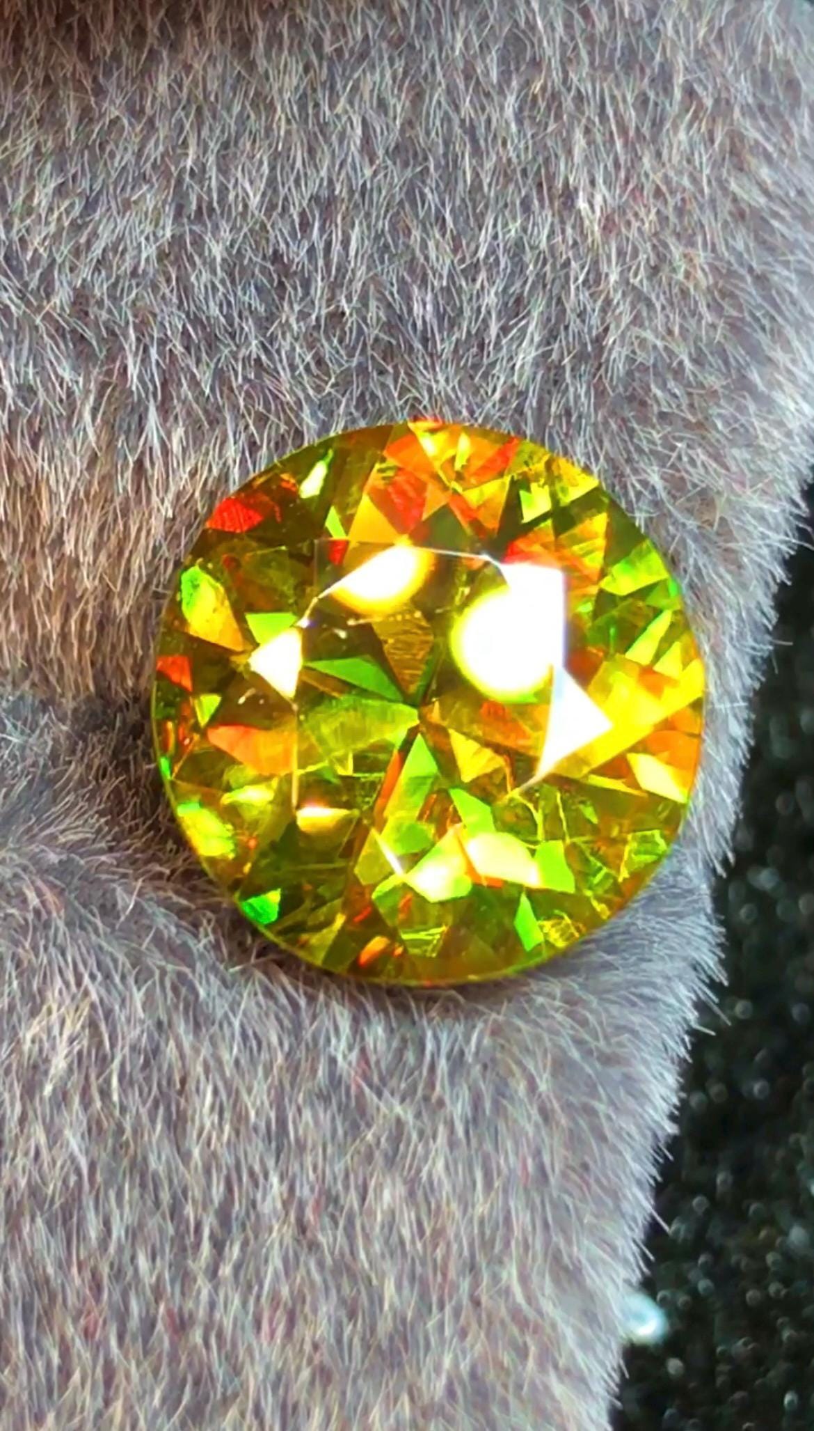 Green Sphene 3.50 ct Round Cut Green Gemstone from Skardu Pakistan