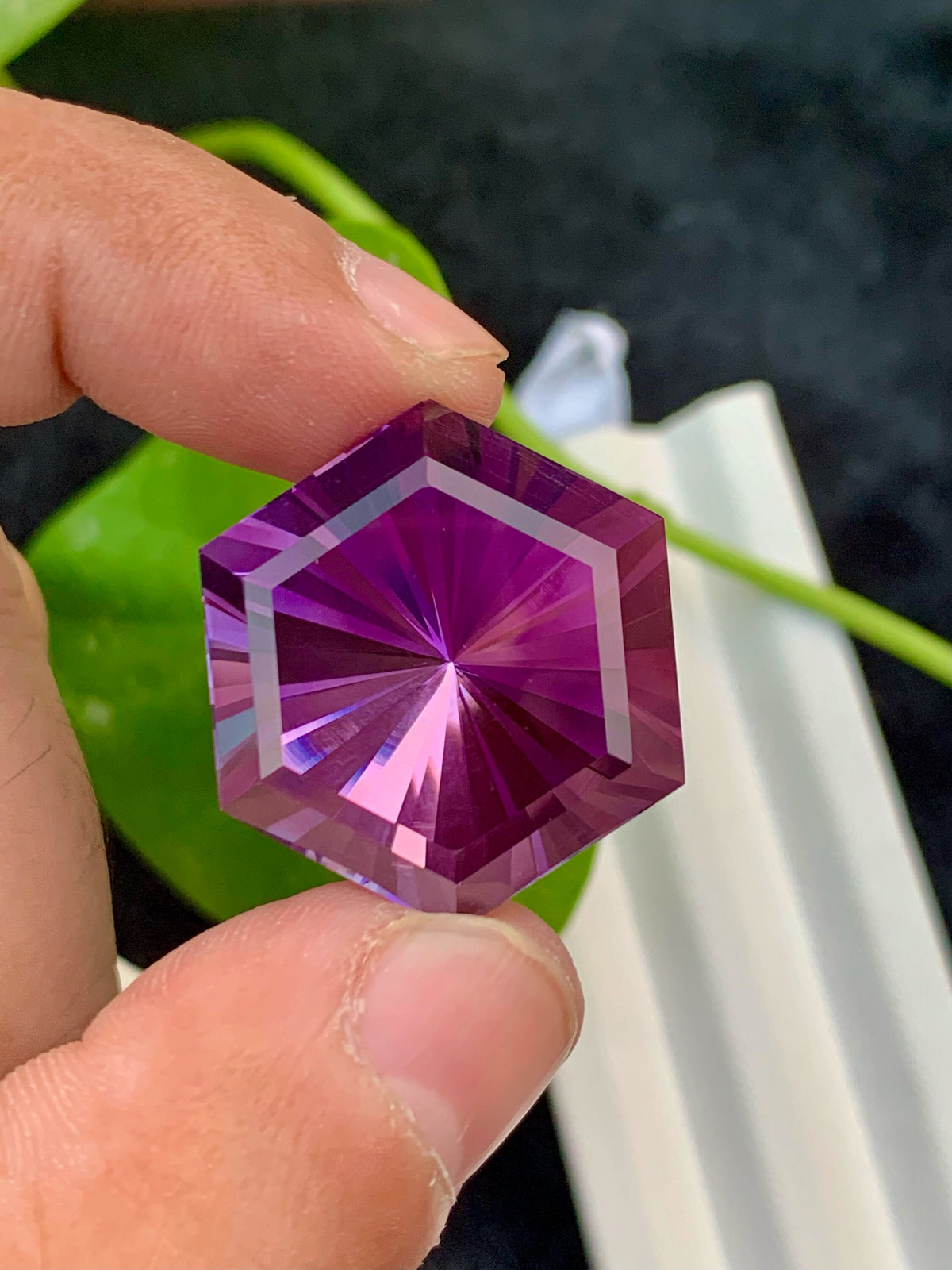Pink Purple Amethyst Gemstone: 52.00 CT Fancy Cut Stone