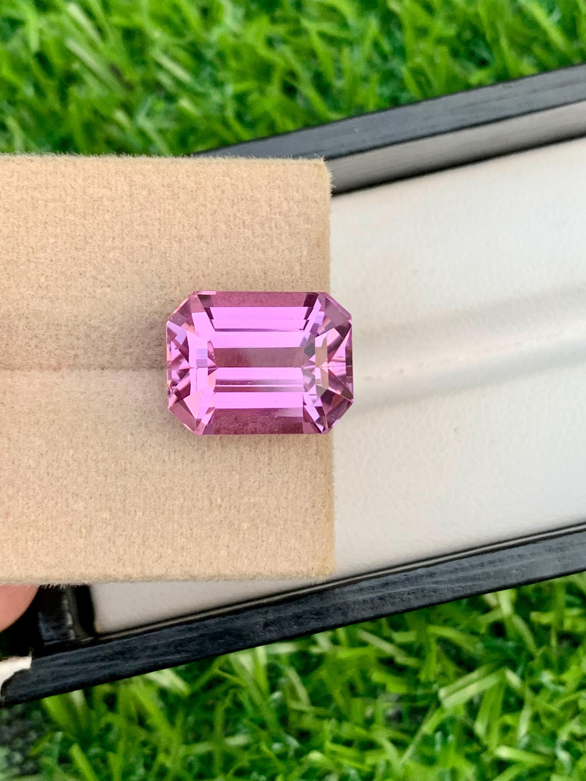 11.95ct Pink Kunzite Gemstone: Emerald Cut Afghan Spodumene