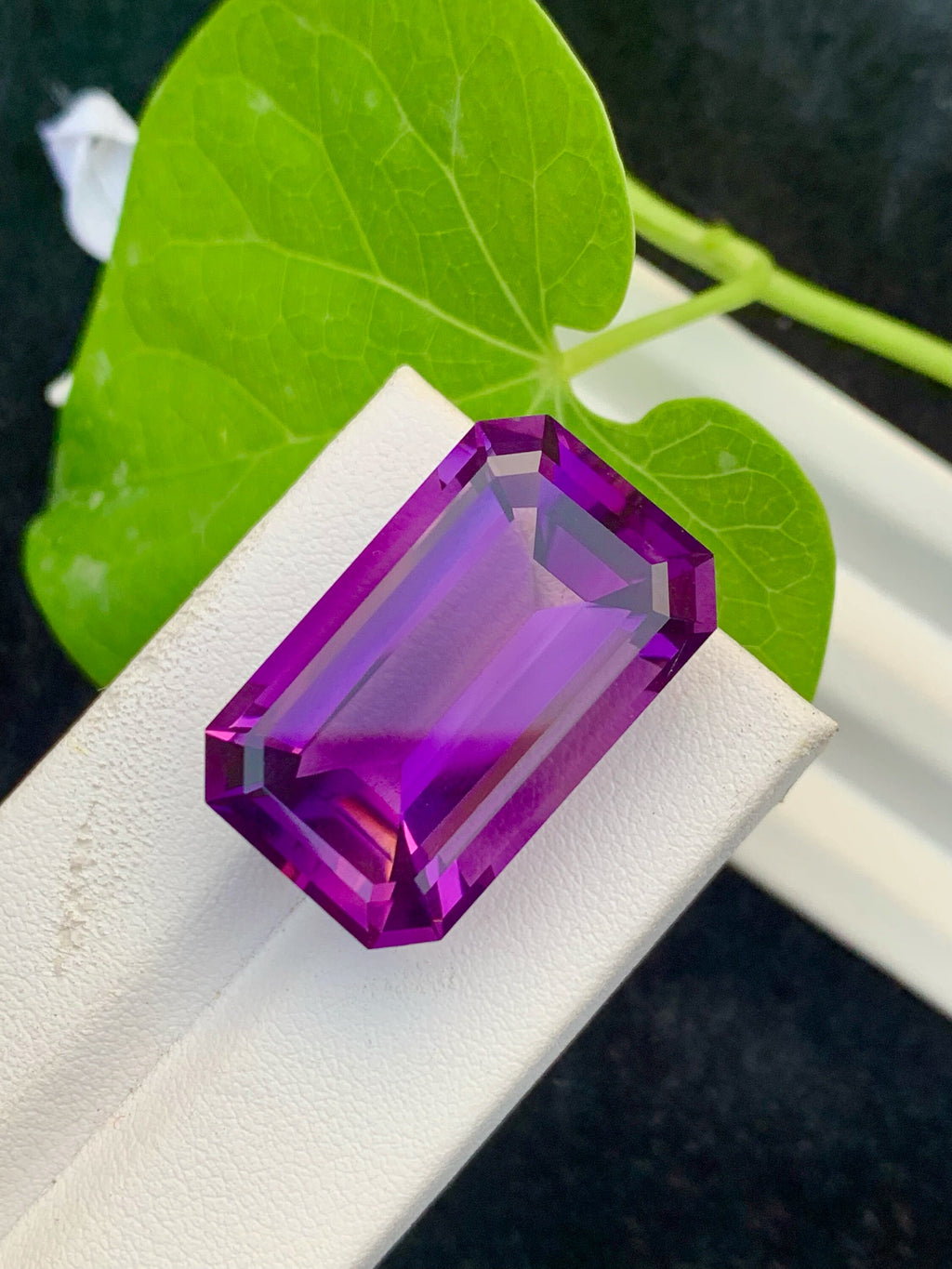 Emerald Cut Amethyst Gemstone: Natural Pinkish Purple Stone, 39.95 CT