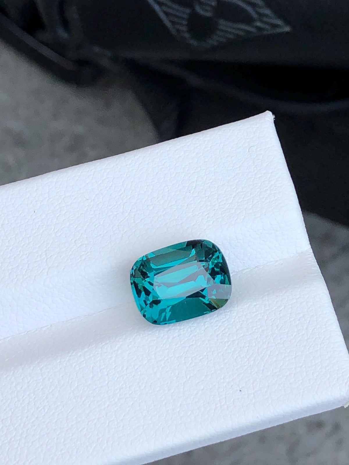 Gem Quality Lagoon Blue Tourmaline Gemstone: Cushion Cut October Birthstone, 5.20 CT