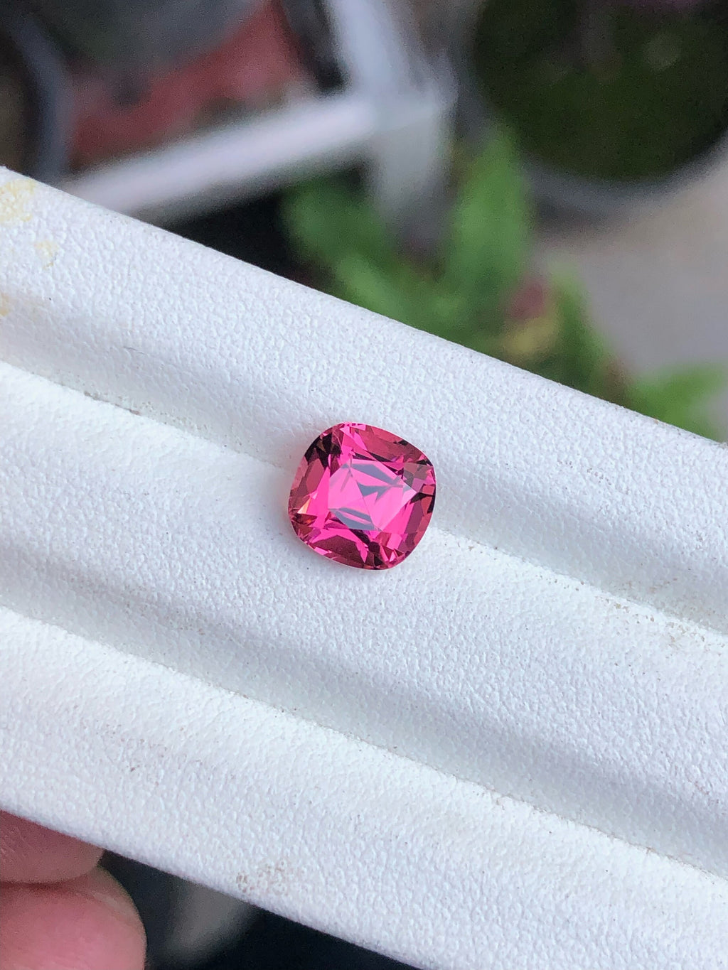 Deep Pink Tourmaline Gemstone: 2.30 Carat Cushion Cut, October Birthstone