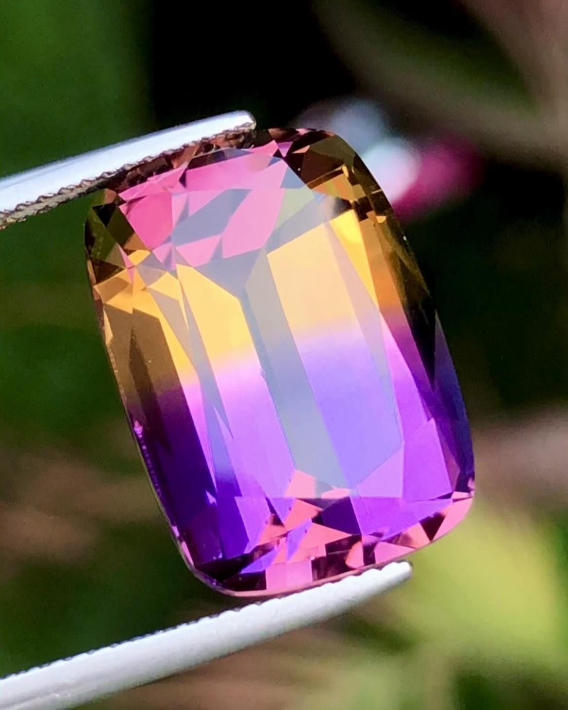 Bi-Color Ametrine 14.20 ct Cushion Cut – Gemstone from Brazil