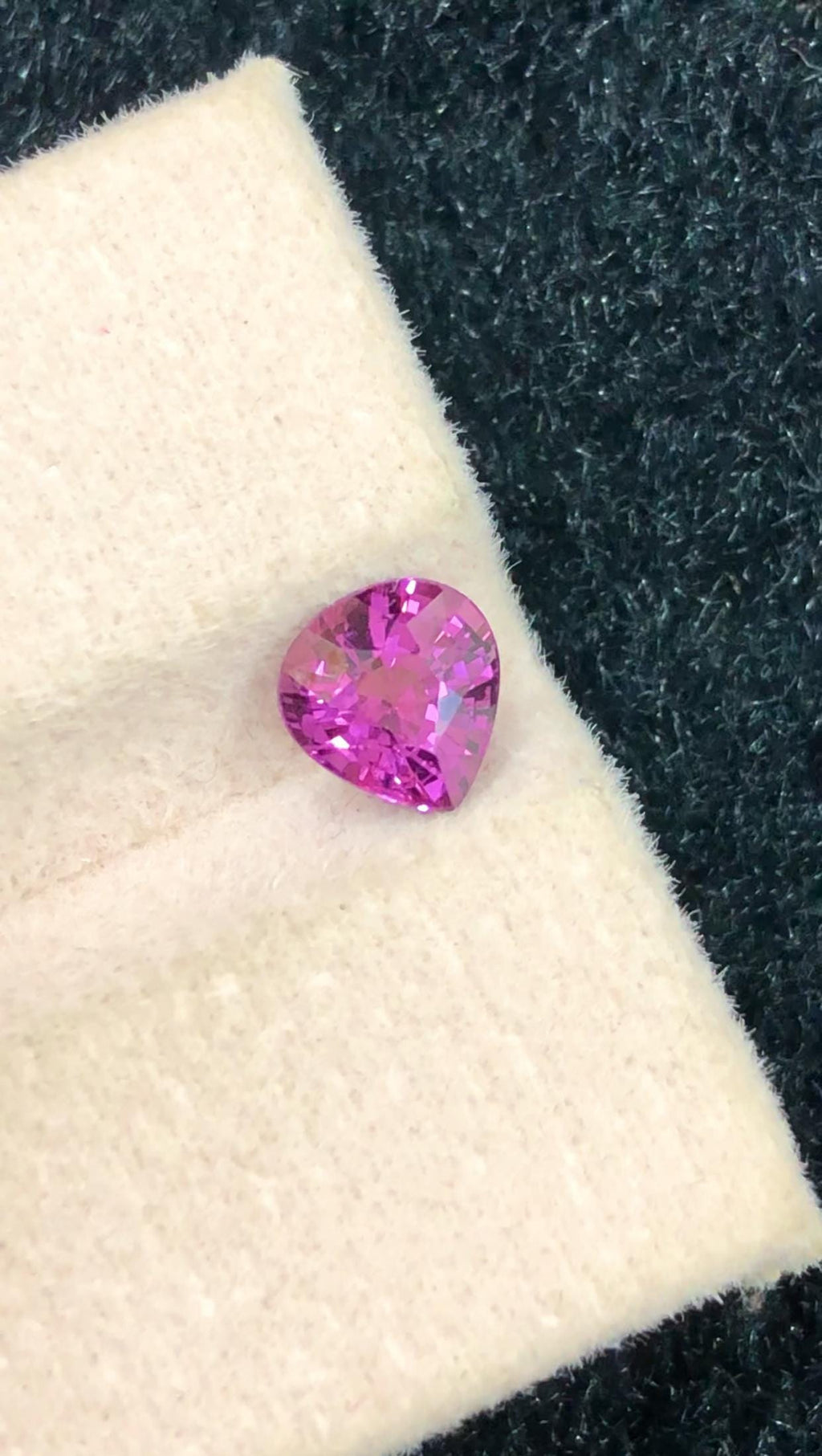 0.90 Carat Pear Cut Purple Pink Sapphire: Loose Gemstone, Ceylon Origin