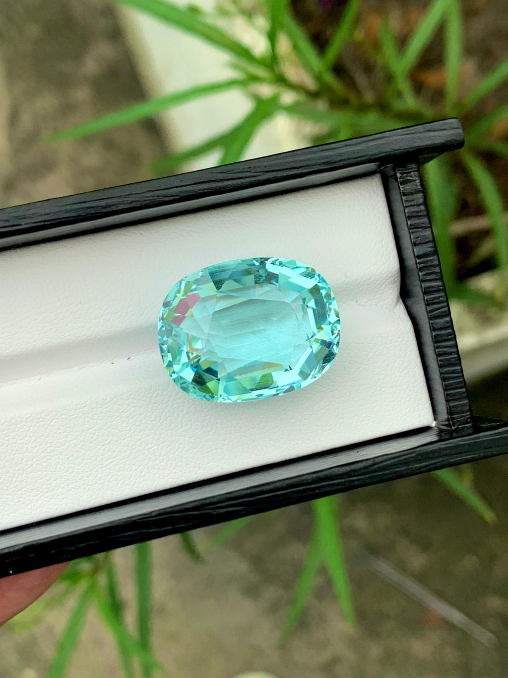 Natural Aquamarine Gemstone: 36.65 Carat Cushion Cut, Brazil