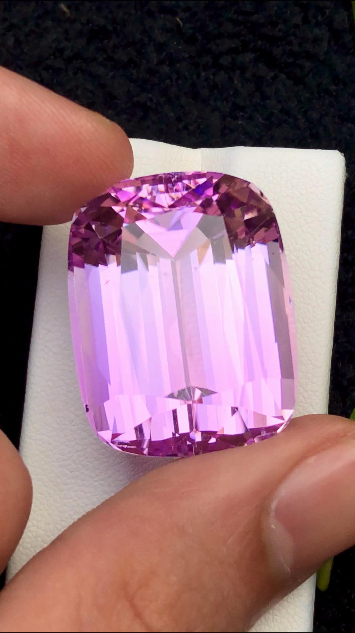 Natural Pink Kunzite Cushion Cut Gemstone – 87 Carats from Afghanistan