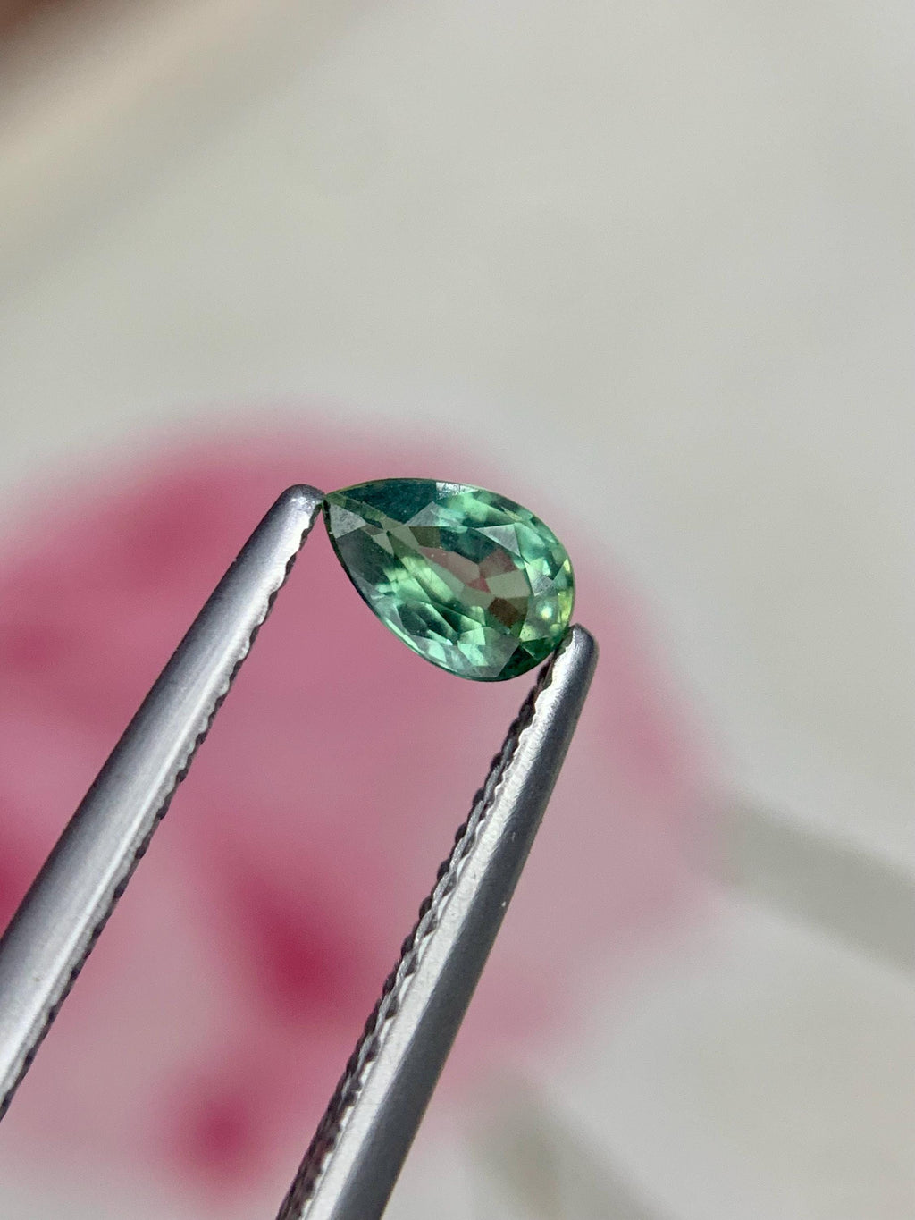 Mint Green Pear Sapphire: 0.50 CT Faceted Loose Gemstone