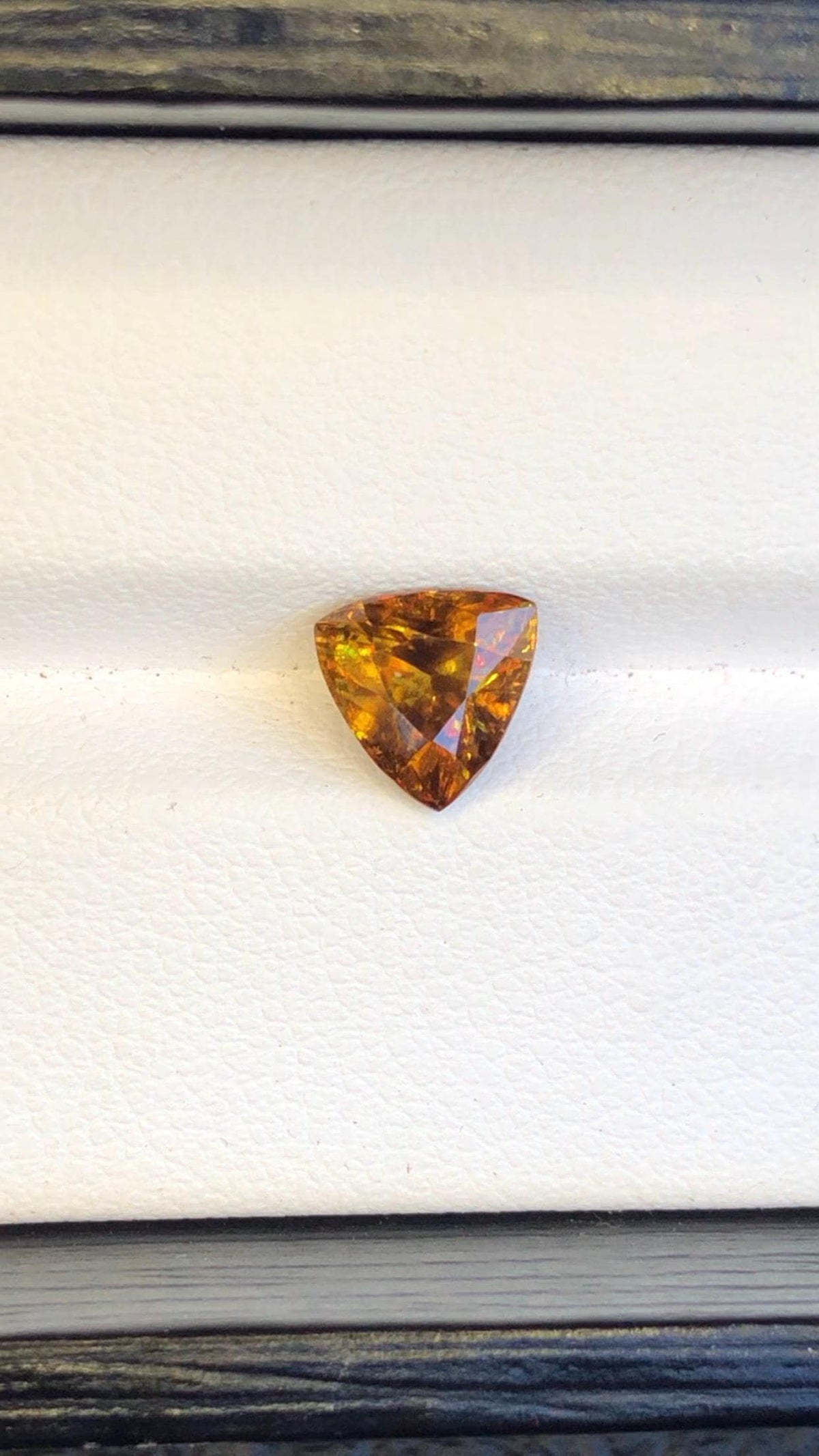 Trichroic Sphene Gemstone: 1.65 CT Trillion Cut, Zagi Mine