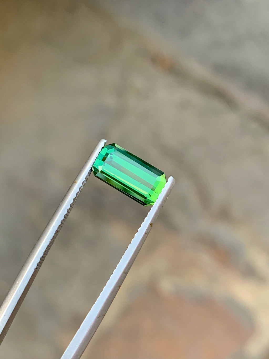 Mint Green Tourmaline Gemstone: Emerald Cut, Flawless, 2.40 CT