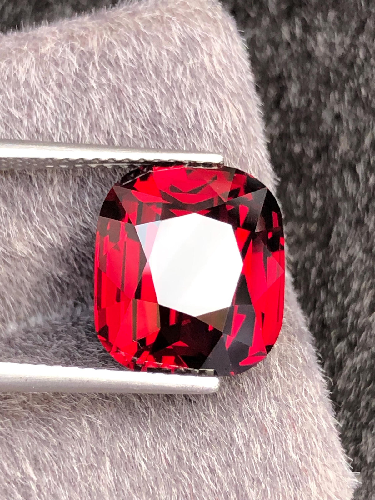 Red Rhodolite Garnet Cushion Cut 12.40 ct from Tanga Mine Tanzania