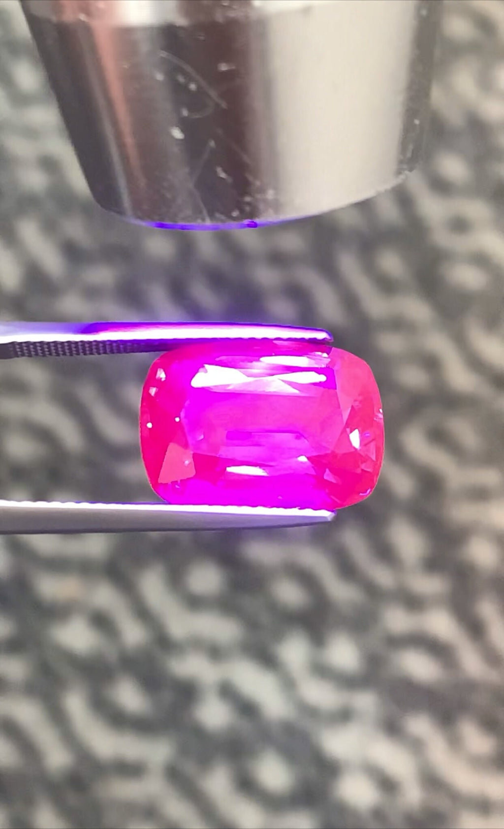 Purplish Pink Spinel Gemstone: 10.65 CT Cushion Cut, Tanzania