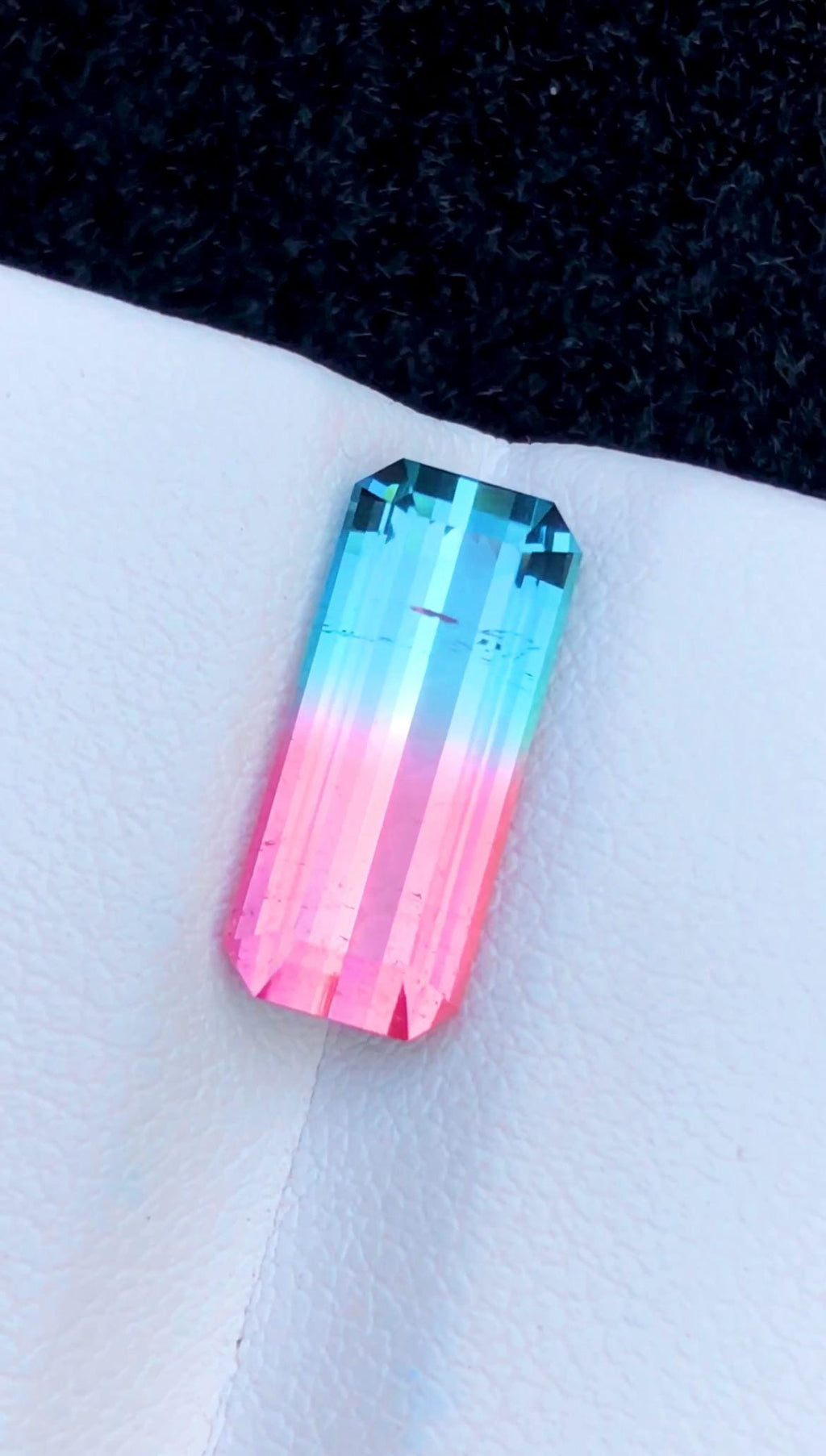 Bi-Color Tourmaline 4.5 Ct Emerald Cut Loose Gemstone | Pink Blue Afghan Tourmaline