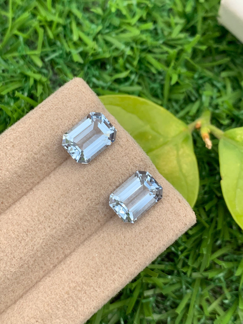 Santa Maria Blue Aquamarine Gemstone Pair: Emerald Cut, 3.30 CT