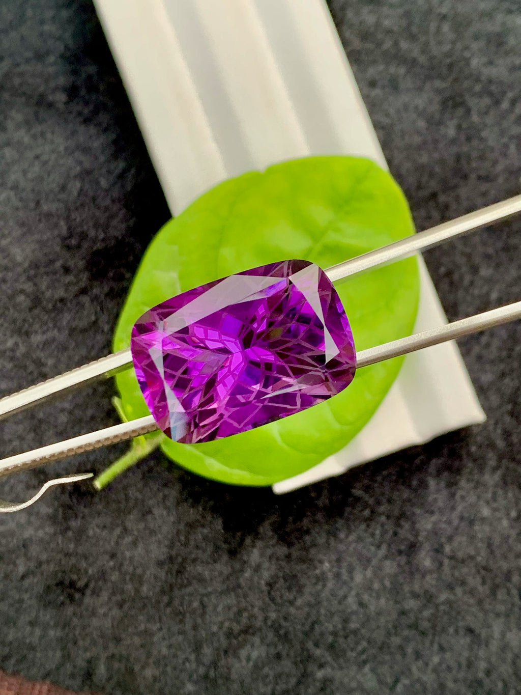 Precision Flower Cut Amethyst Loose Gemstone Big Size - 31.25 Carats