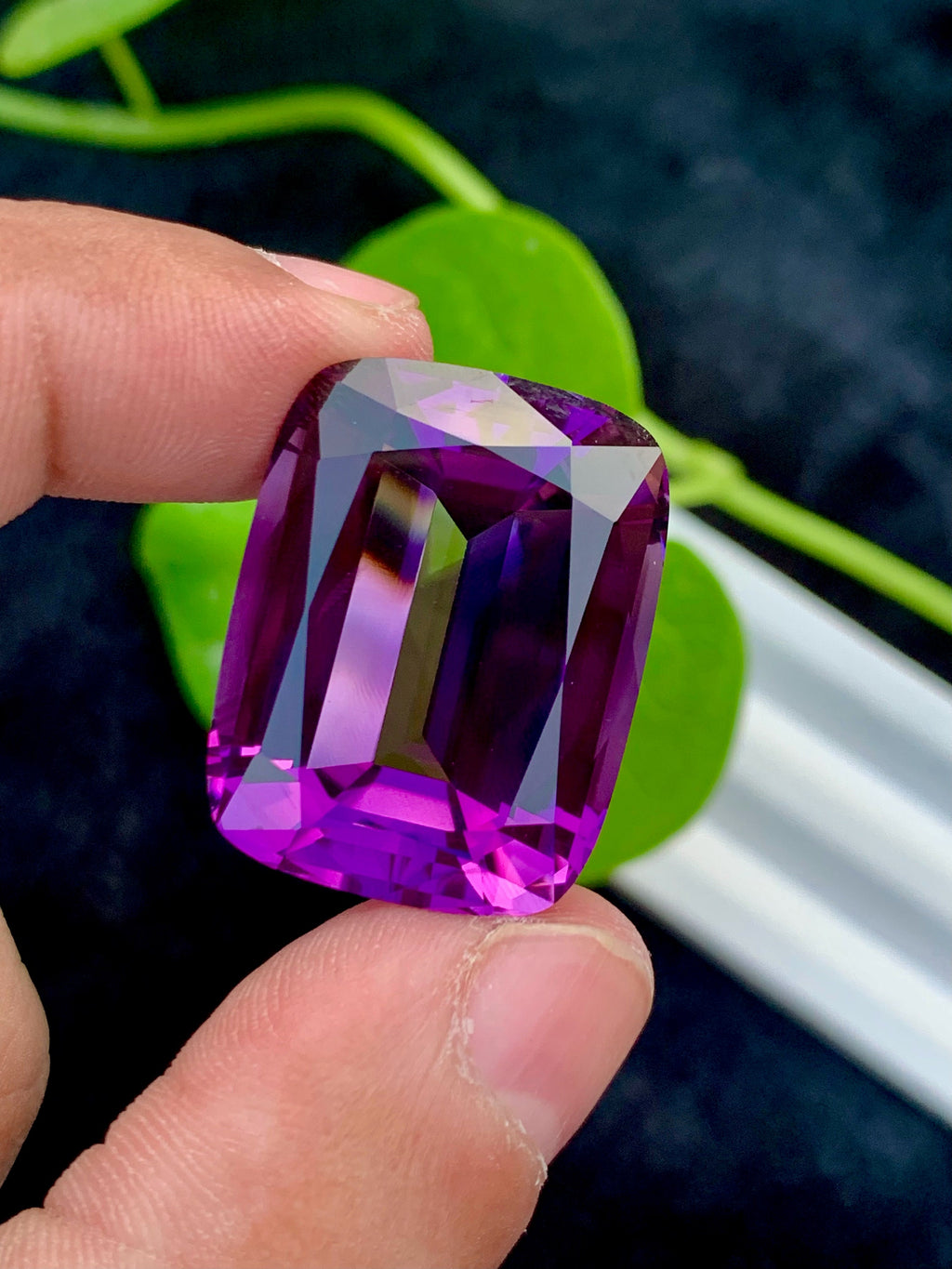 Cushion Cut Amethyst Gemstone: Deep Purple Loose Stone, 48.60 CT