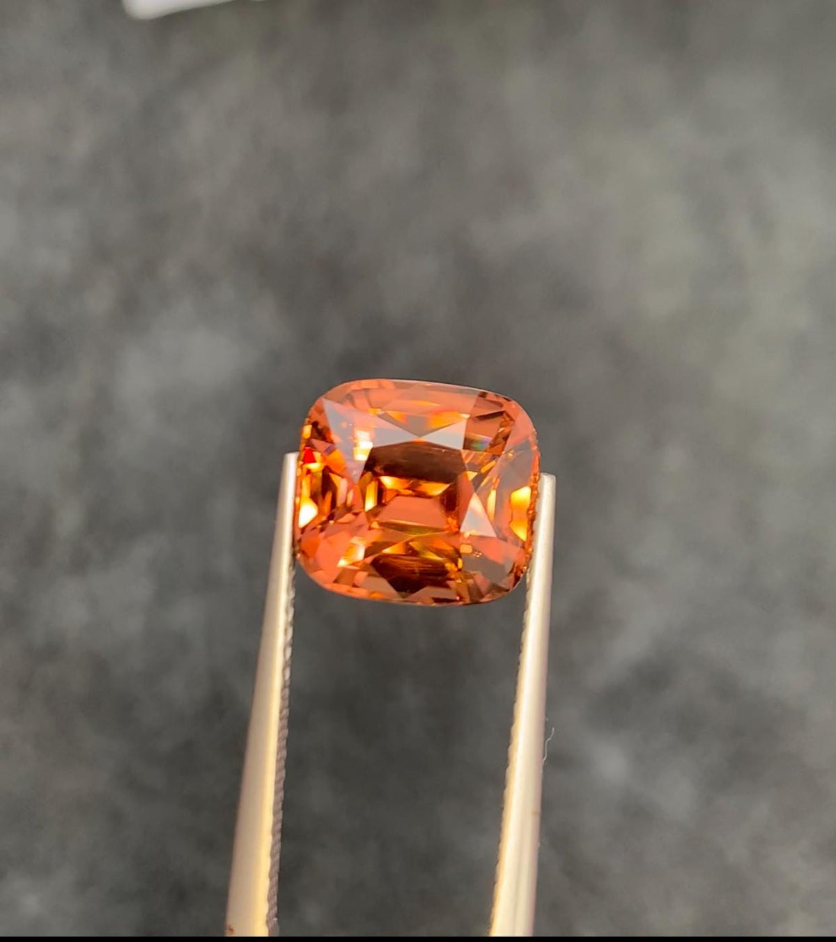 Orange Zircon 6.87ct Cushion Cut with Fire from Sri Lanka