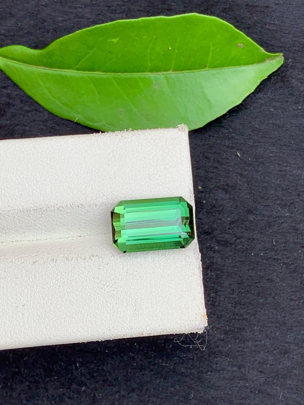 Emerald Cut Bluish Green Tourmaline Gemstone, 3.57 CT
