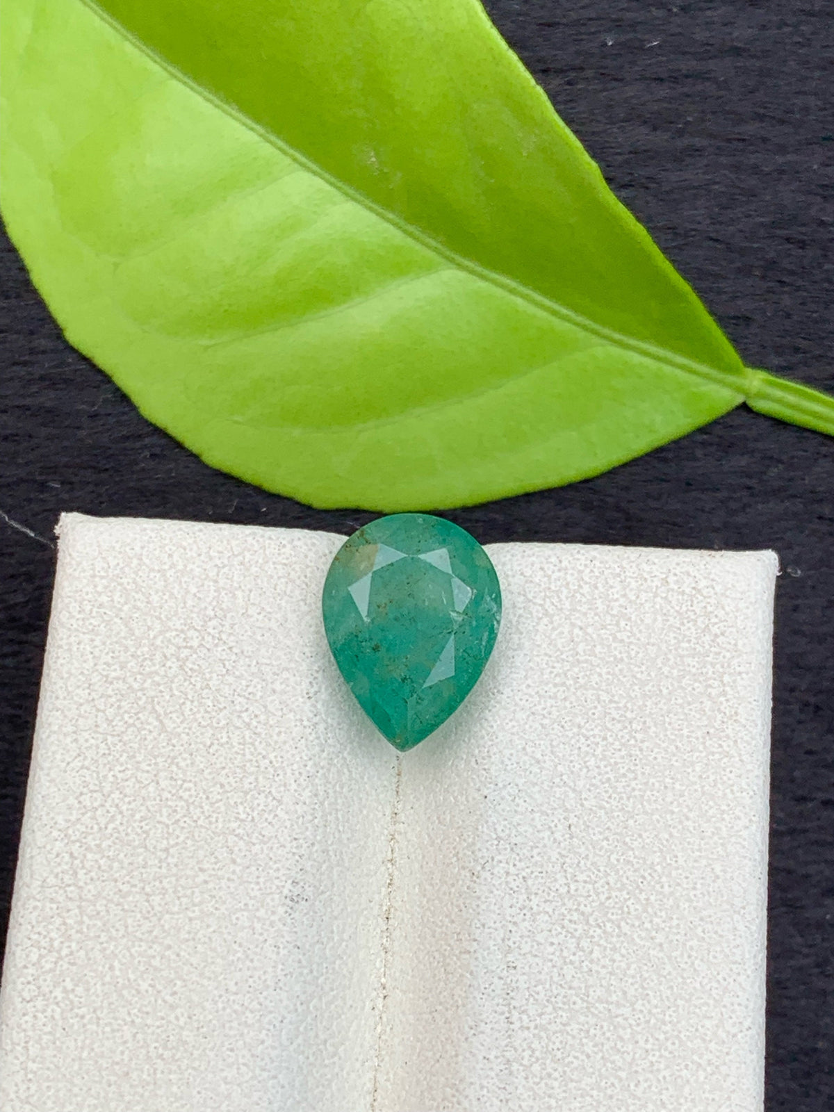 Natural Pear Cut Emerald Gemstone: 2.90 Carats, Zambia Origin