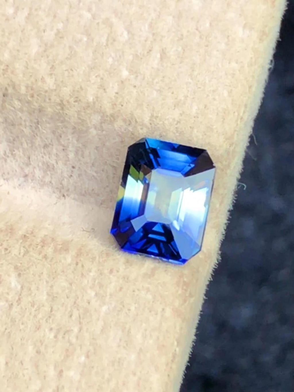 Parti Sapphire 1.14ct Emerald Cut – Bi-Color Gem from Sri Lanka