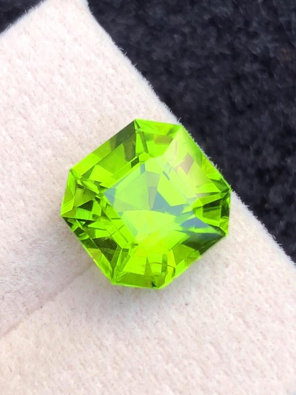 Green Peridot 4.60ct Asscher Cut Supat Valley Pakistan